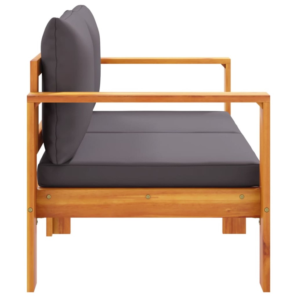 Sofá de jardín 2 plazas con cojines madera maciza de