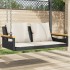 Banco columpio con cojines ratán sintético negro 109x62x40