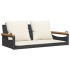 Banco columpio con cojines ratán sintético negro 109x62x40