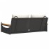 Banco columpio con cojines ratán sintético negro 109x62x40