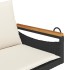 Banco columpio con cojines ratán sintético negro 109x62x40