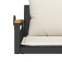 Banco columpio con cojines ratán sintético negro 109x62x40