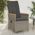 Sillón reclinable de jardín con cojines ratán sintético