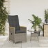 Sillón reclinable de jardín con cojines ratán sintético