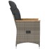 Sillón reclinable de jardín con cojines ratán sintético