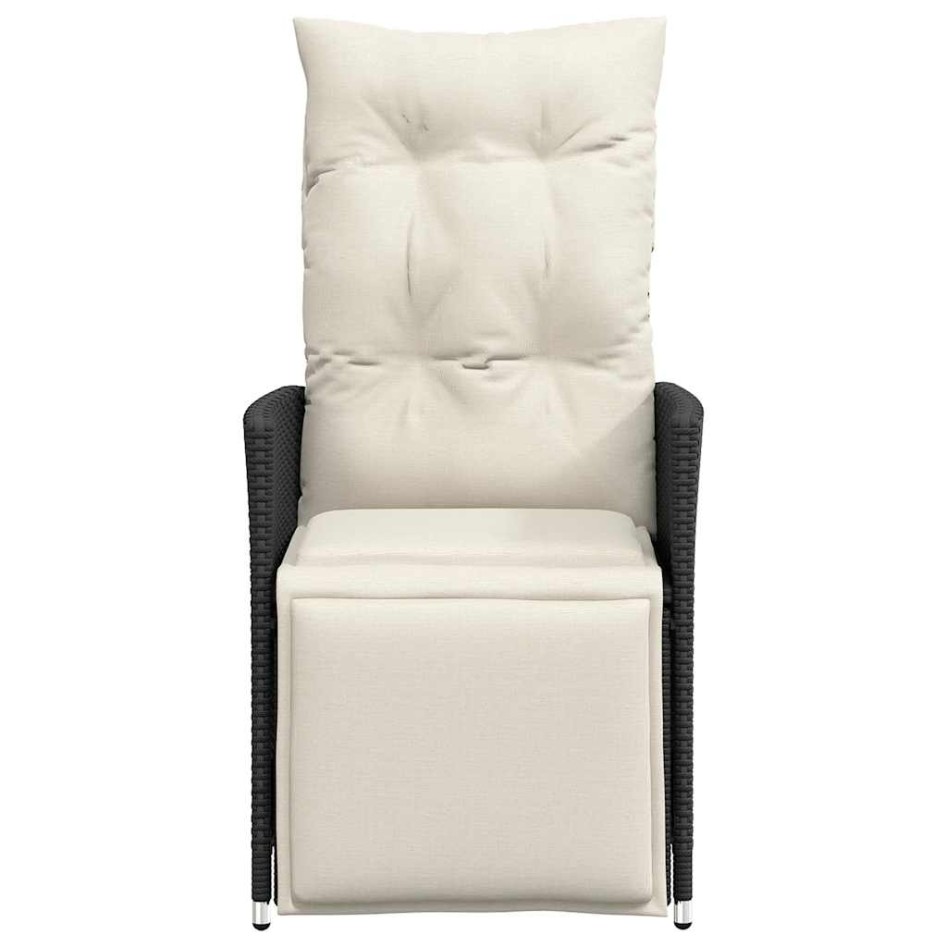 Sillón reclinable de jardín con cojines ratán sintético