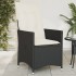 Sillón reclinable de jardín con cojines ratán sintético