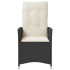 Sillón reclinable de jardín con cojines ratán sintético
