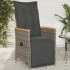 Sillón reclinable de jardín con cojines ratán sintético