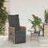 Sillón reclinable de jardín con cojines ratán sintético