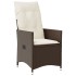 Sillones reclinables jardín con cojines marrones 2 uds ratán
