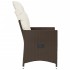 Sillones reclinables jardín con cojines marrones 2 uds ratán