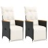 Sillones reclinable jardín cojines 2 uds ratán sintético
