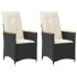 Sillones reclinable jardín cojines 2 uds ratán sintético