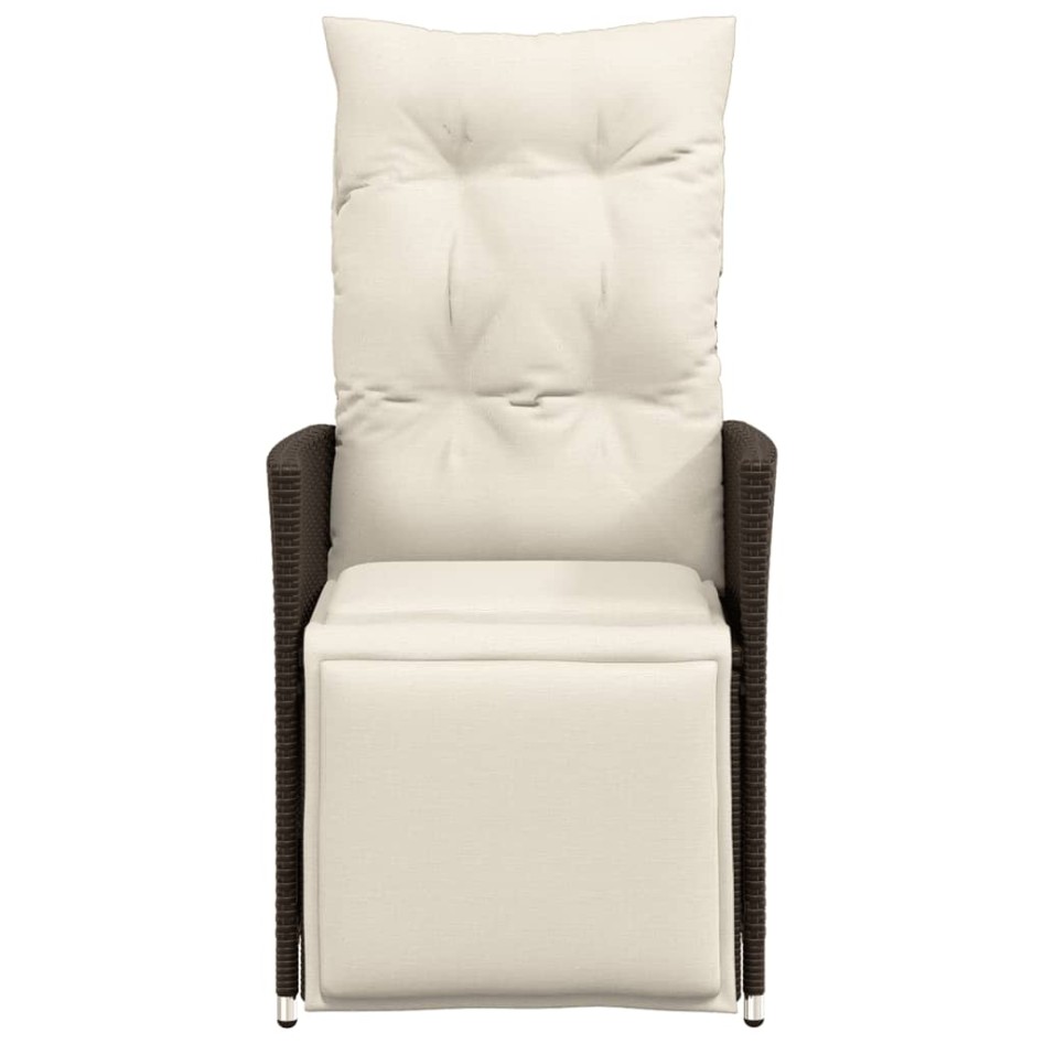 Sillones reclinables jardín con cojines marrones 2 uds ratán