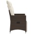 Sillones reclinables jardín con cojines marrones 2 uds ratán