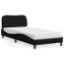 Cama con colchón tela negro 90x190