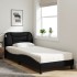 Cama con colchón tela negro 90x190