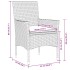 Set de comedor jardín 7 piezas y cojines ratán PE y vidrio