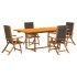 Juego comedor de jardín 5 pzas madera maciza acacia y