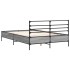 Estructura cama madera ingeniería metal gris Sonoma 140x200