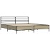 Estructura cama madera ingeniería metal roble Sonoma 180x200