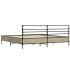 Estructura cama madera ingeniería metal roble Sonoma 180x200