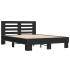 Estructura de cama madera de ingeniería y metal negro