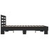 Estructura de cama madera de ingeniería y metal negro