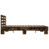 Estructura cama madera ingeniería metal roble ahumado