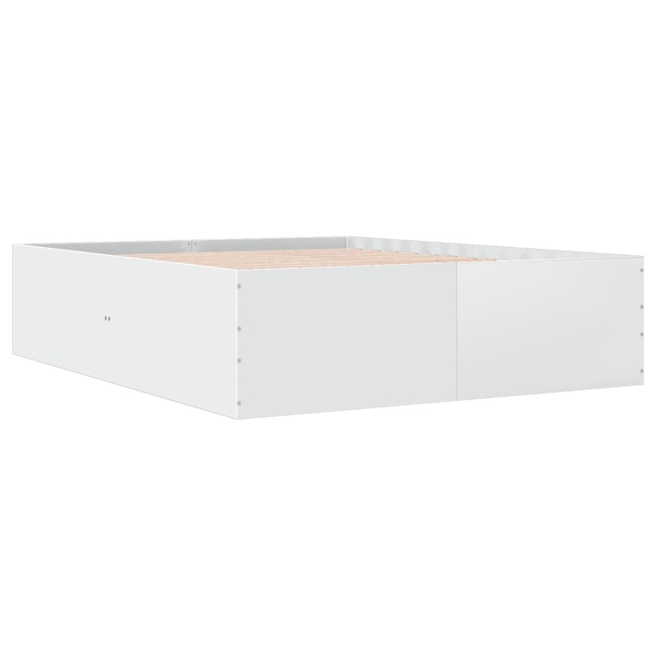 Estructura de cama madera de ingeniería blanca 160x200