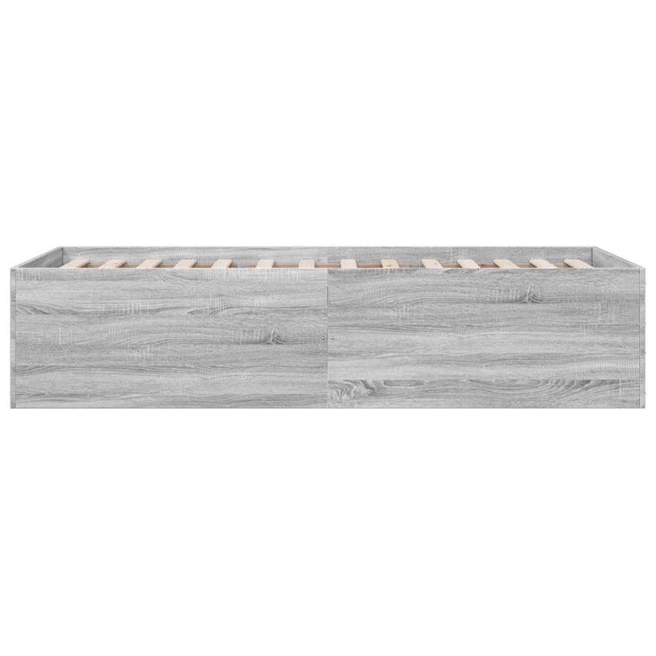 Estructura de cama madera de ingeniería gris Sonoma 100x200