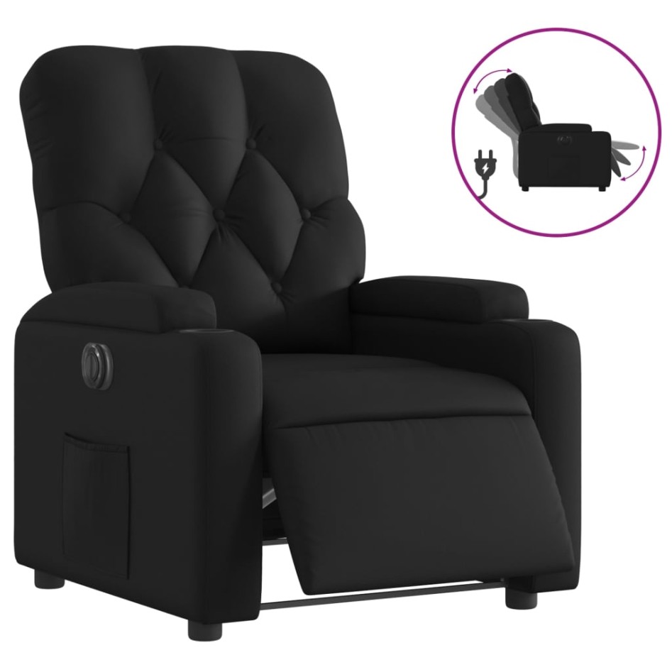 Sillón reclinable eléctrico de cuero sintético