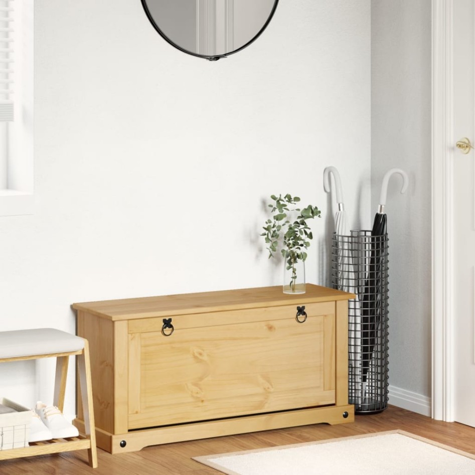 Mueble zapatero Corona madera maciza de pino 99x32x47