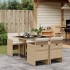 Set comedor de jardín 5 pzas con cojines ratán sintético