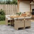 Set comedor de jardín 5 pzas con cojines ratán sintético