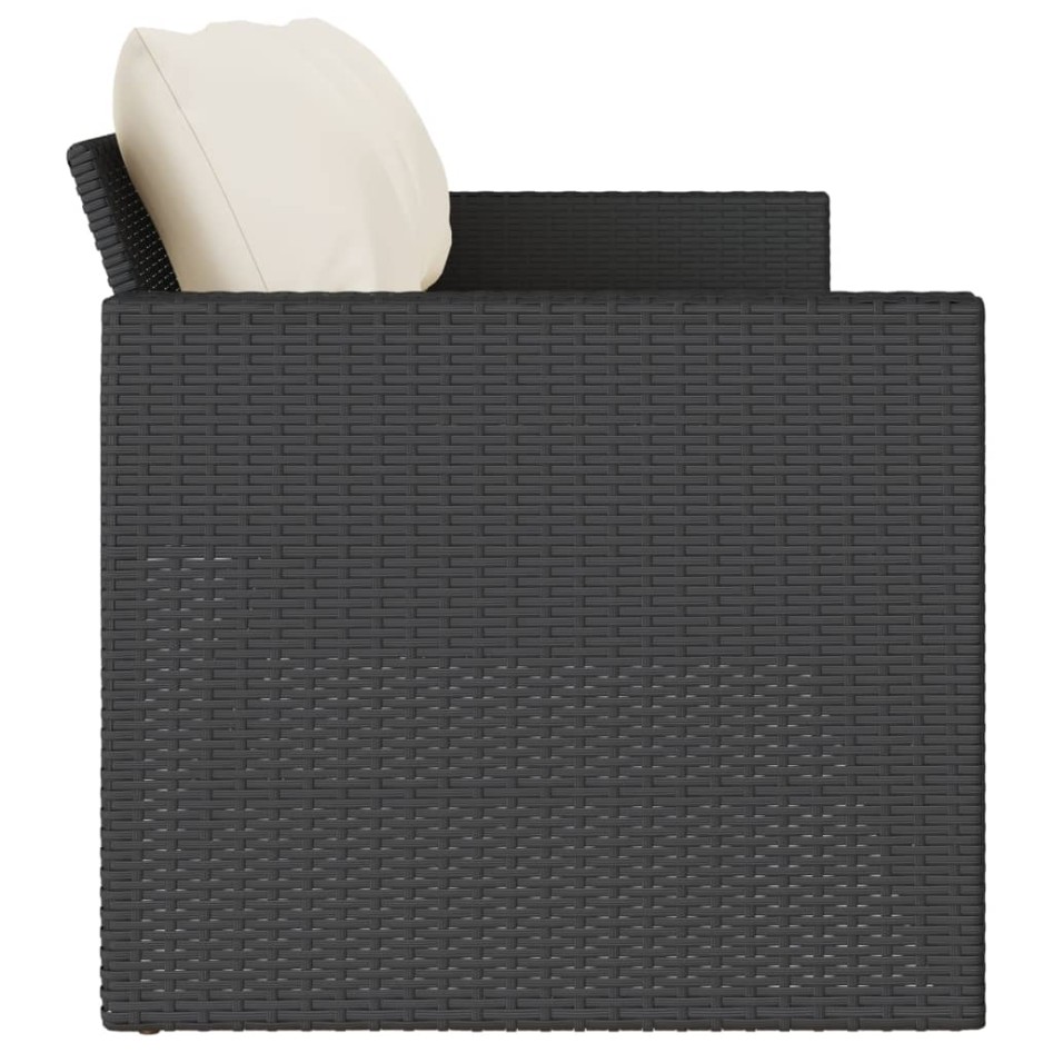 Sofá de jardín de 3 plazas con cojines ratán sintético