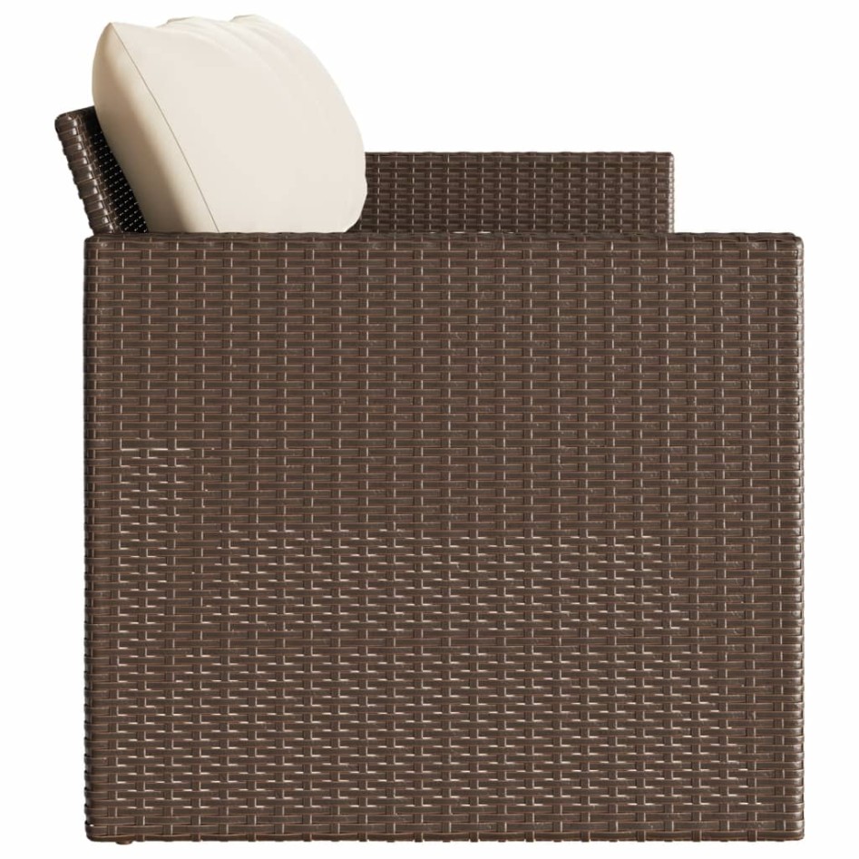 Sofá de jardín con cojines 3 plazas ratán sintético