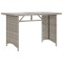 Mesa jardín superficie vidrio ratán PE gris claro 110x68x70
