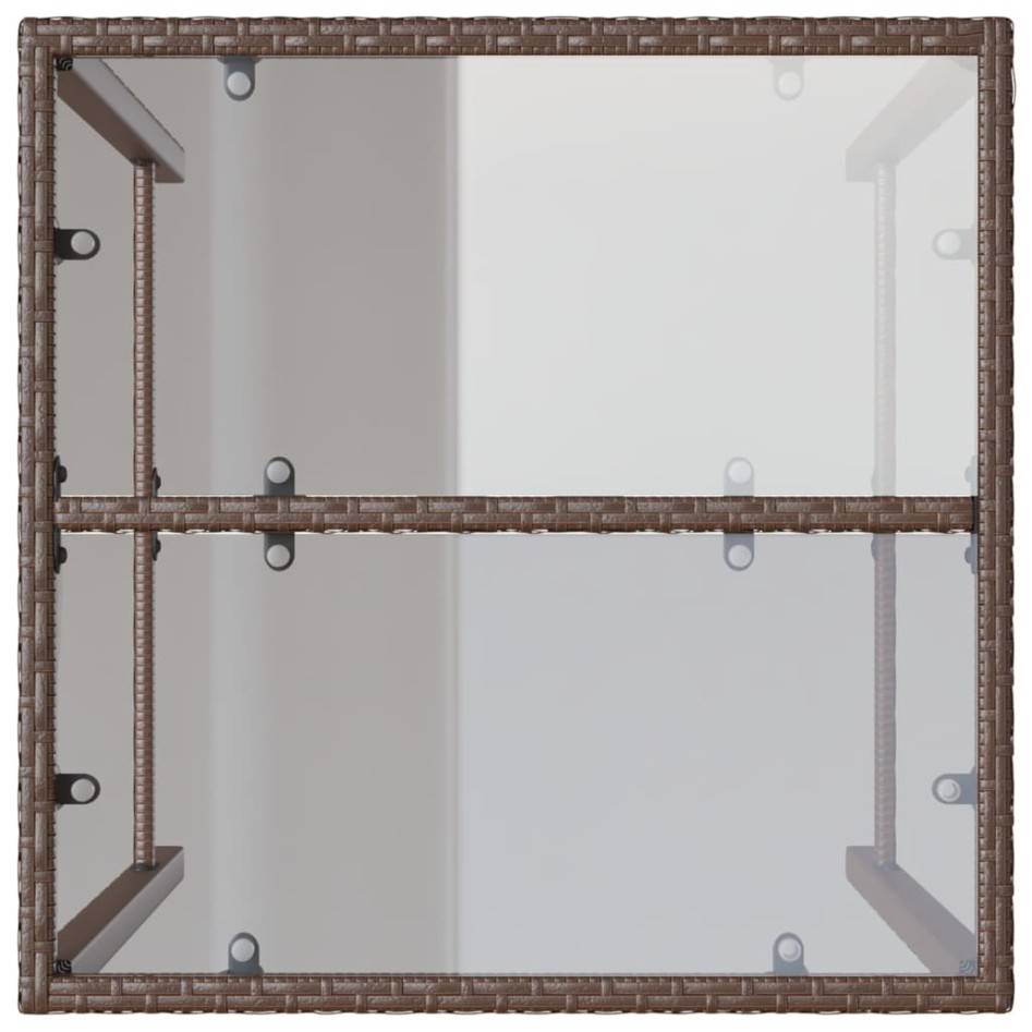 Mesa de bar de exterior ratán sintético marrón 70x70x110