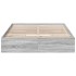 Cama con cajones madera ingeniería gris Sonoma 140x190