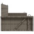 Banco columpio de ratán sintético gris 119x56x48