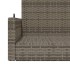 Banco columpio de ratán sintético gris 119x56x48