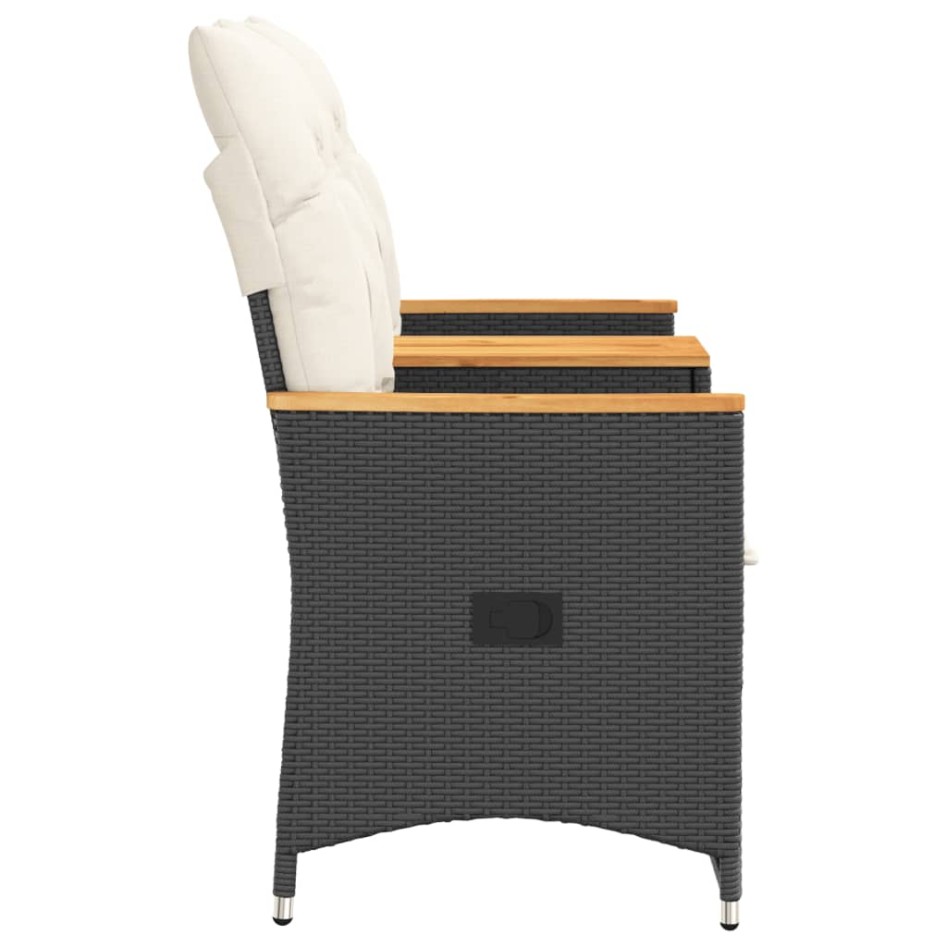 Sofá de jardín reclinable de 2 plazas con mesa ratán PE