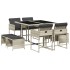Set comedor de jardín 9 pzas cojines ratán sintético gris
