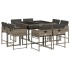 Set comedor jardín 9 pzas y cojines ratán sintético