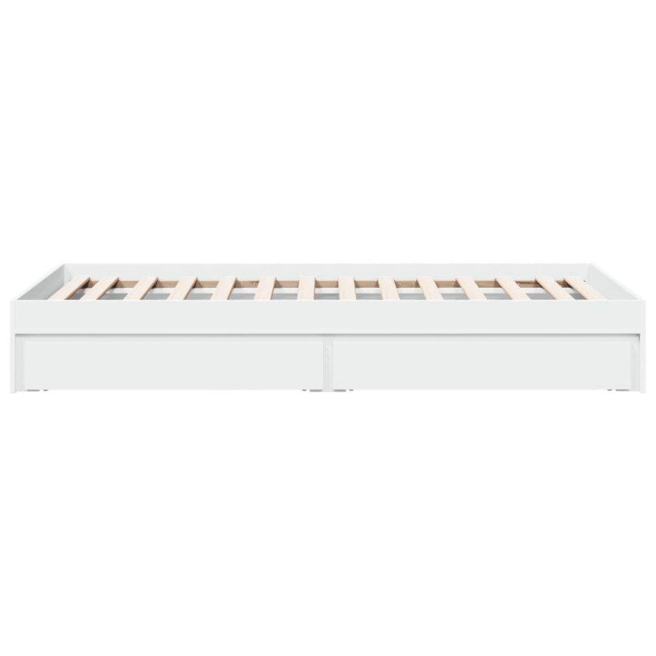 Cama con cajones madera de ingeniería blanca 90x200