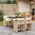 Set comedor de jardín 5 pzas con cojines ratán sintético