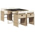 Set comedor de jardín 5 pzas con cojines ratán sintético