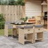 Set comedor de jardín 5 pzas con cojines ratán sintético